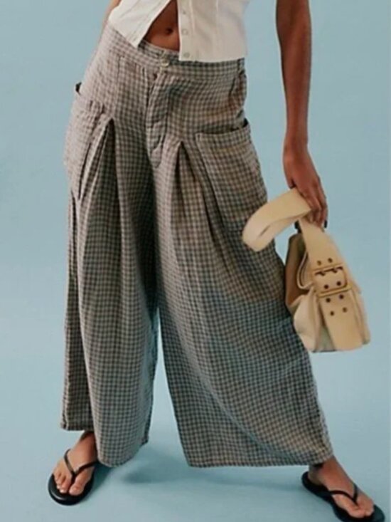 Free People Pants - Free People East Side Cotton Wide Leg Trouser